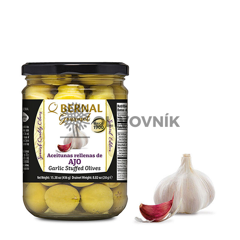 Bernal Gourmet olivy - plněné česnekem (250g)