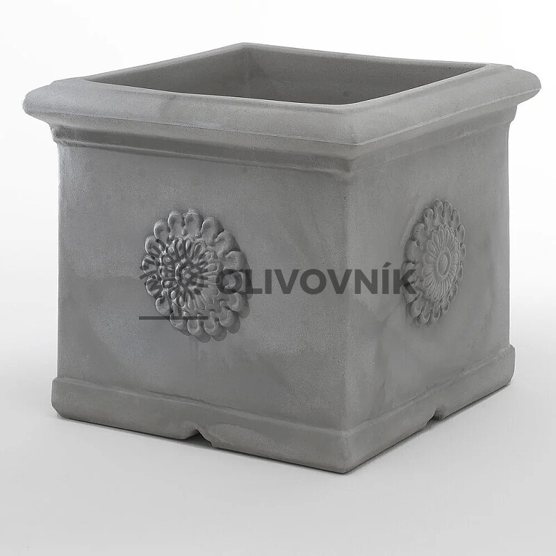 Květináč SQUARE WITH ROSE QR45