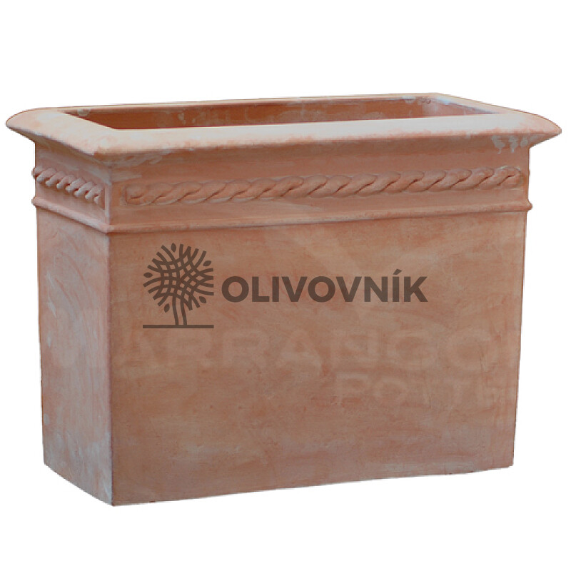 Terakota - květináč - DECORATED RECTANGLE - Itálie