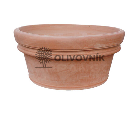 Terakota - květináč - Plain Shallow Rolled Rim - Itálie