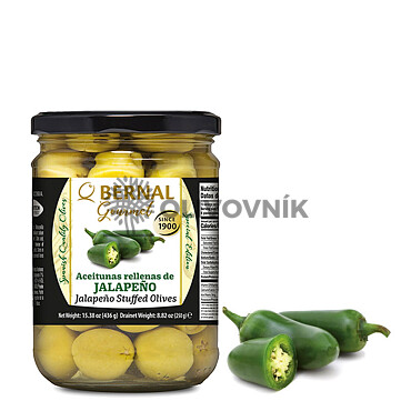 Bernal Gourmet olivy - plněné jalapeňo (250g)